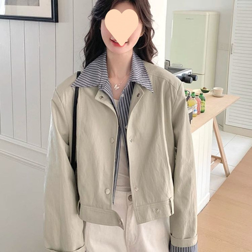 Women's 2025 Spring Collarless Blazer with Patchwork Design, Fashionable and Unique Top