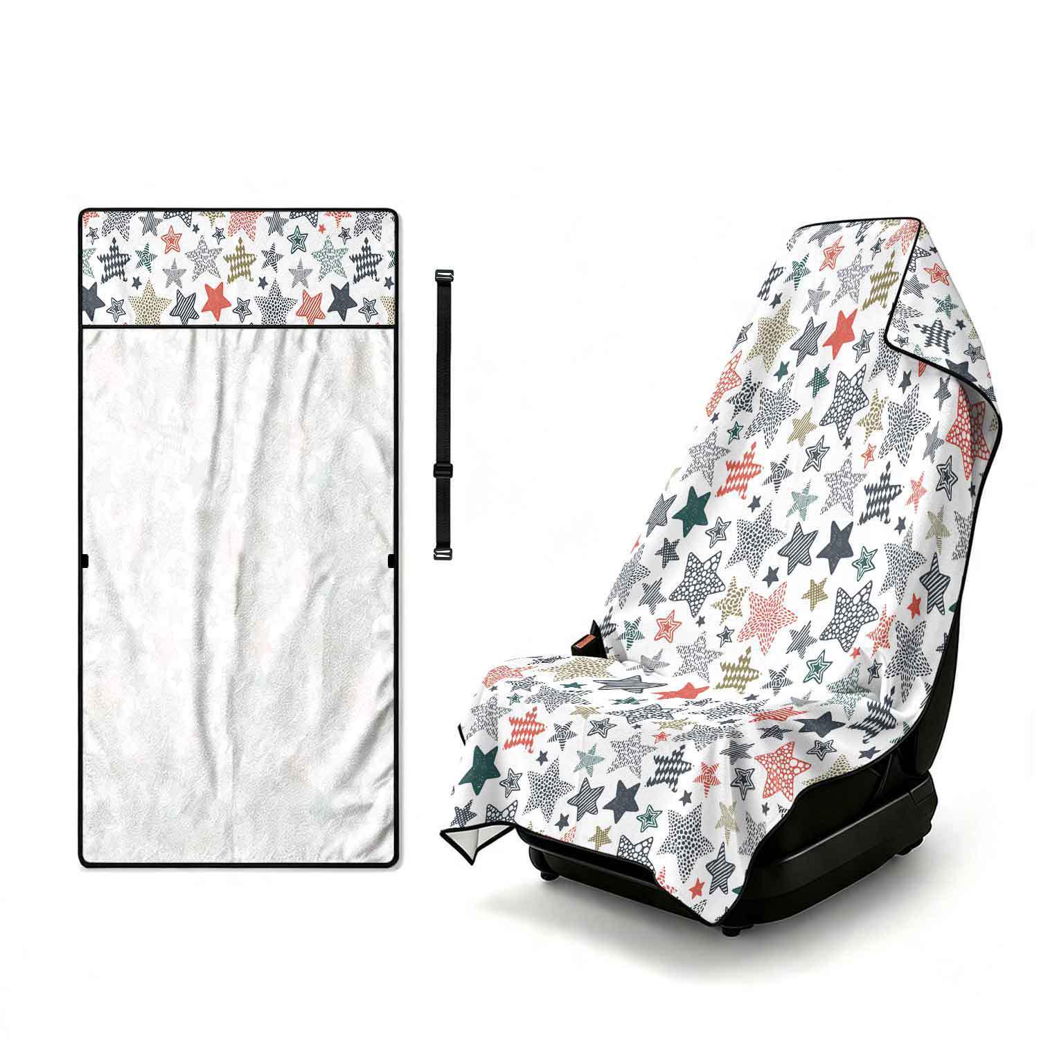 Geometric Bath Towel Car Seat Cover 2-in-1 Microfiber Outdoor Beach Car Dual-Use Universal Seat Cushion