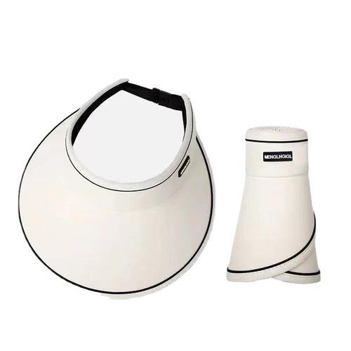 UPF50+ sun protection hat empty top women's summer cycling anti-UV UV sun hat versatile large brim folding sun hat