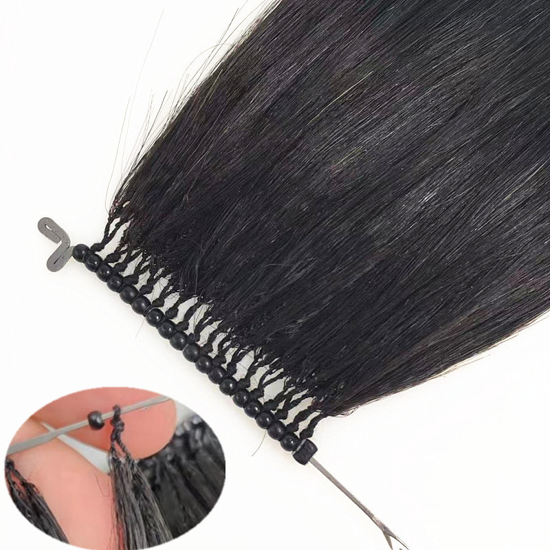 9D Feather Hair Extensions Real Human Hair Extensions Invisible Double Bundle Feather Hair Extensions Real Hair Wig Pieces Silicone Ring Hair Extensions Braided Hair