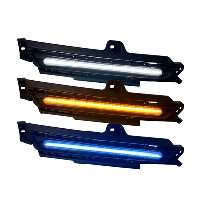 Suitable for 22-24 models of Jietu Dasheng dedicated LED daytime running lights modified flow steering lights running lights anti-fog lights (Gündüz işıqları) - classic-straight-terms-led-three-color-streamer-daytime-running-lights-one-price