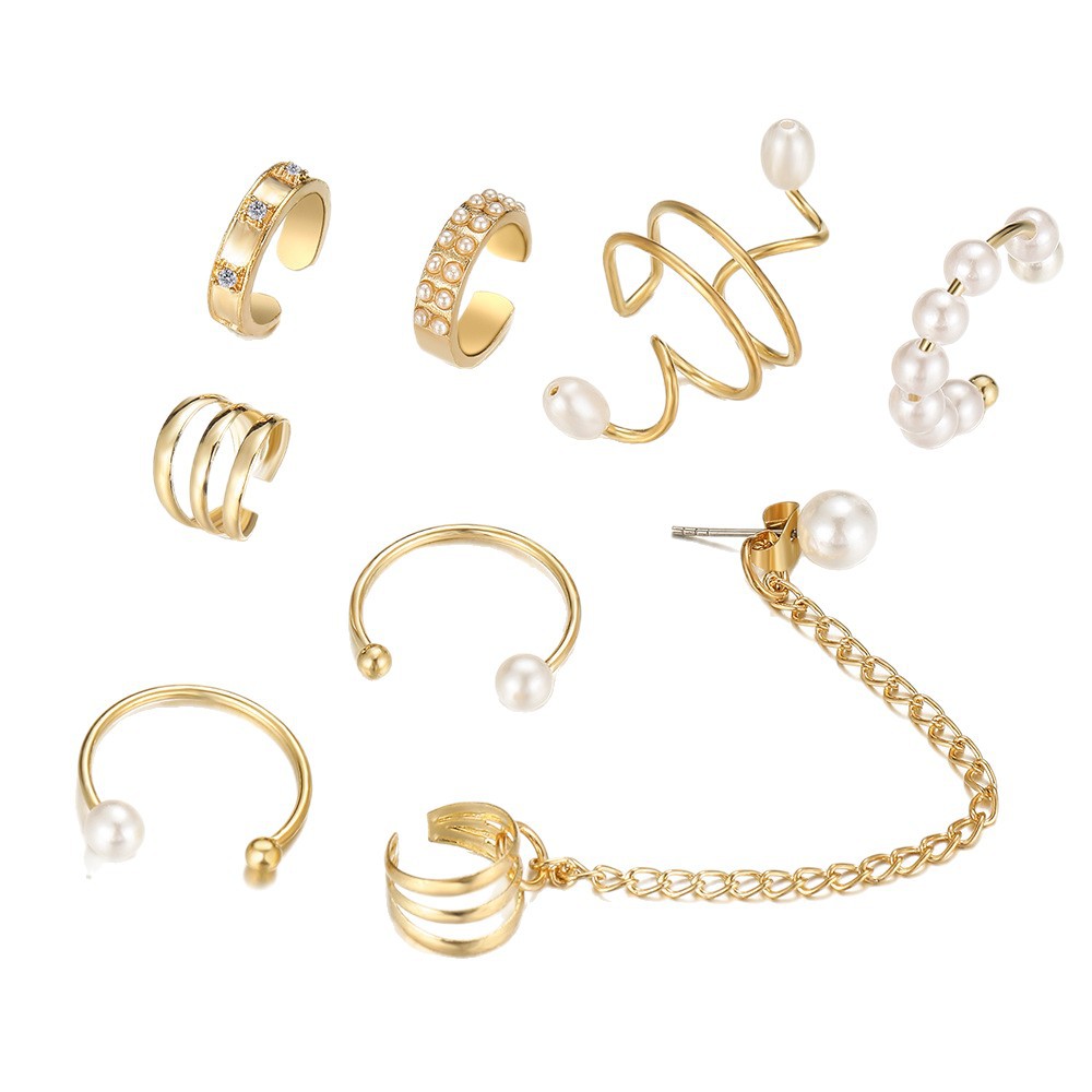 Nuevo transfronterizo nuevo clip de oreja de perla pendientes de hombres y mujeres pendientes de cartílago falso pendientes de joyería al por mayor