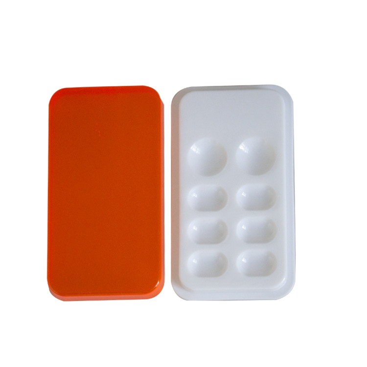 Caja de sombreado de resina estética dental suministrada directamente con tapa, caja de mezcla de 8 orificios, caja de sombreado de paleta oral