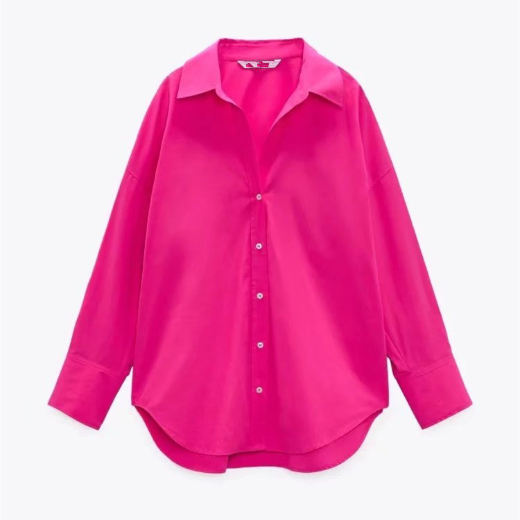 Camisa Casual de Popelina de Poliéster, Manga Larga, para Uso Diario y Oficina