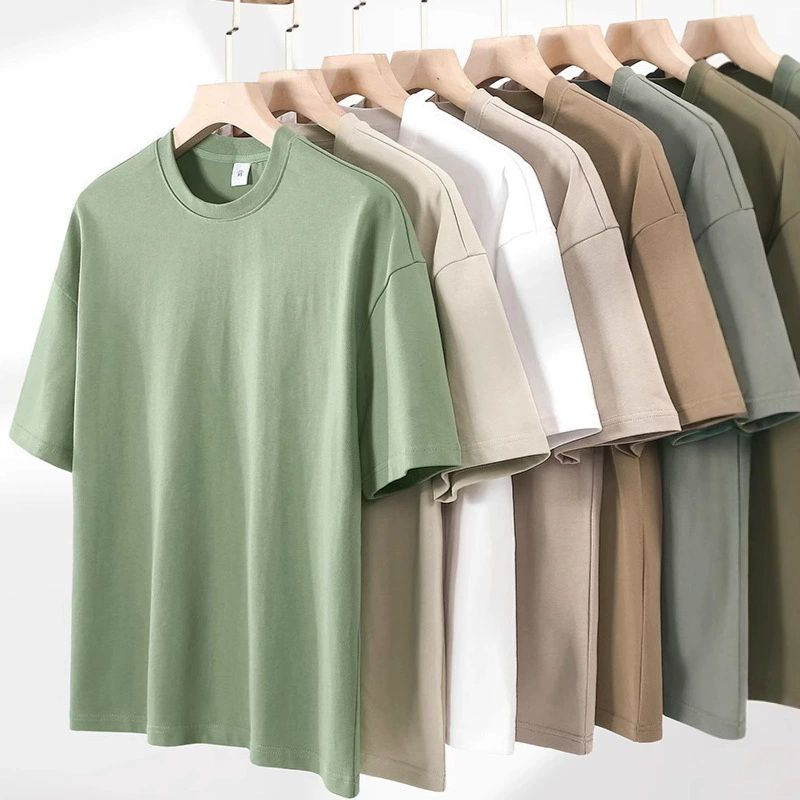 Cotton white summer base body-friendly T-shirt, 330 gram, with short sleeve, oversize