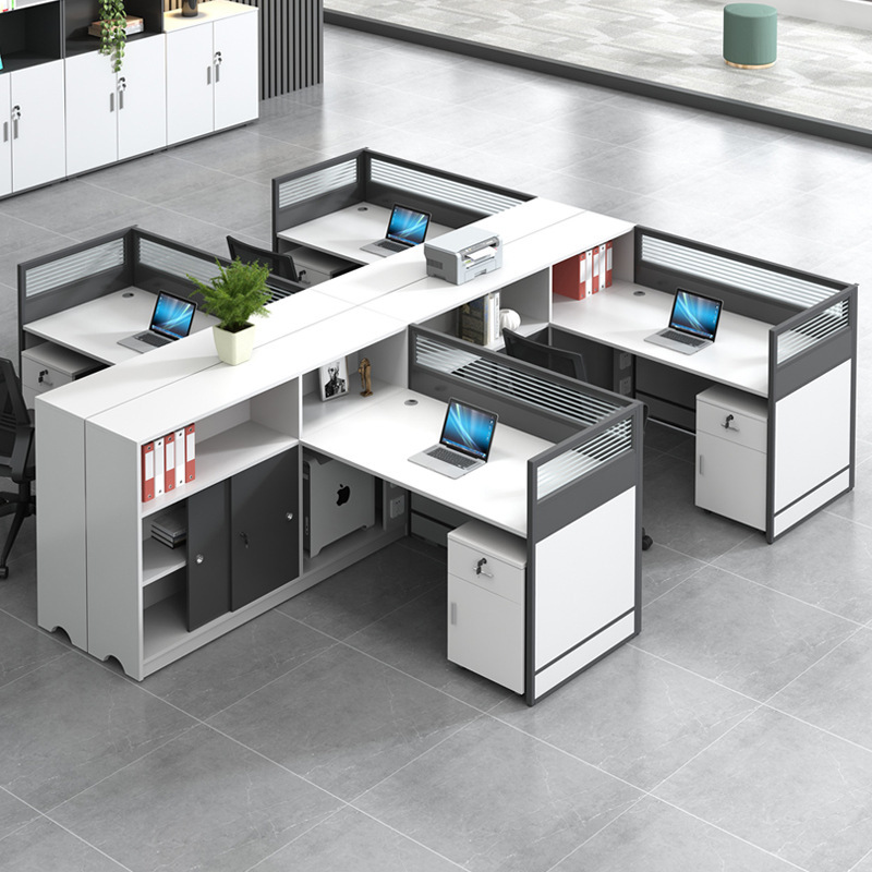 Office Staff Office Desk and Chair Combination Staff Office Computer Desk Screen Office Card Position Financial Desk