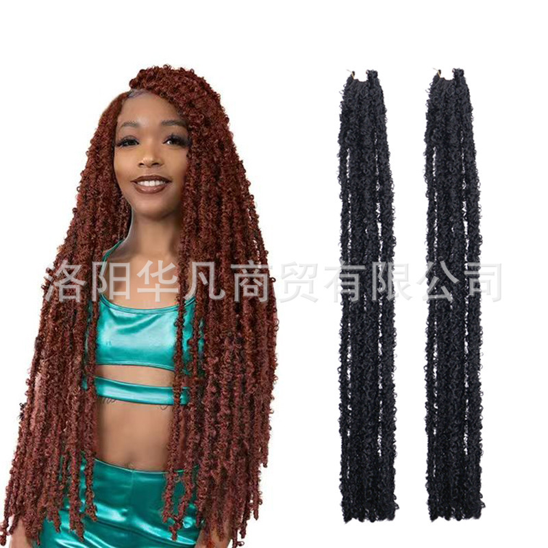 Synthetic Fiber Wigs Directly Supplied from the Manufacturer 3D Vintage Butterfly Curls Butterfly Locs Hair Crochet Braids