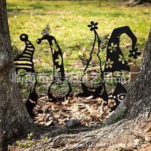 Metal dwart gnomes silhouette garden decorative ,С