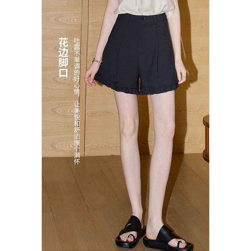 Ruffled Shorts for Women with Ruffled Edges 2025 Summer Casual Loose Suit Wide-Leg Pants Petite High-Waisted Hot Pants Ruffled Shorts for Women with Ruffled Edges 2025 Summer Casual Loose Suit Wide-Leg Pants Petite High-Waisted Hot Pants