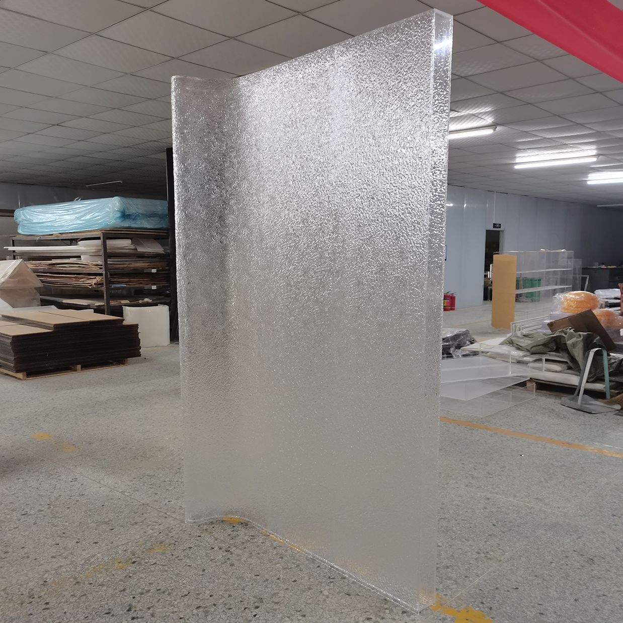 透明亚克力水波纹板折弯水槽异形有机玻璃造型景观装饰道具