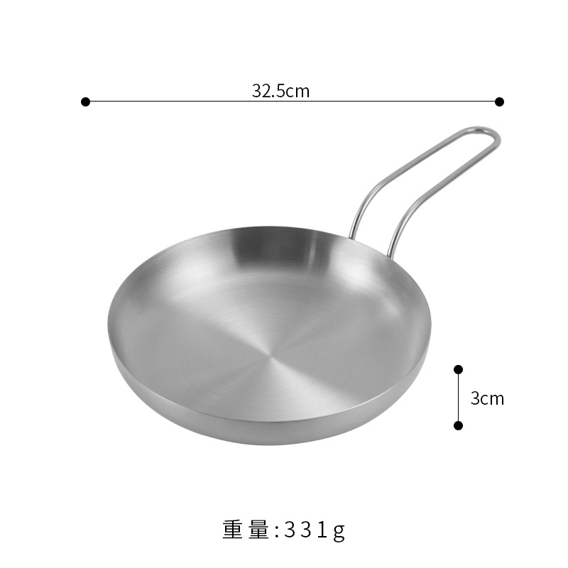 Plato de bocadillo de acero inoxidable barbacoa plana creativa con mango de oro comercial occidental postre plato redondo