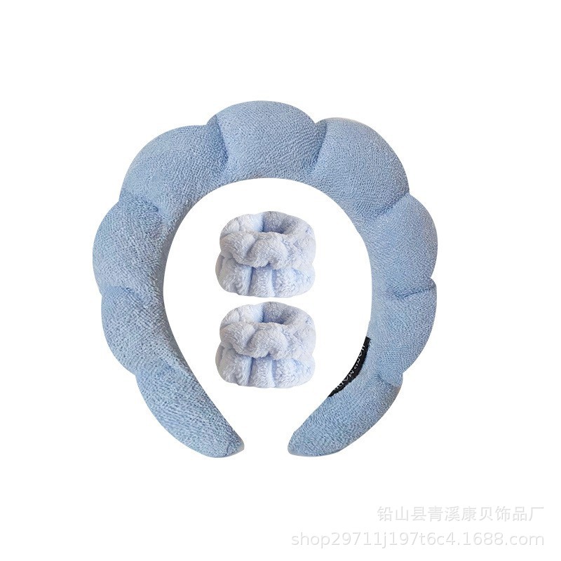 Diadema de esponja retorcida Amazon 2025, diadema de calavera alta, pulsera, diadema de pelo retorcida de felpa, diadema para lavado de cara para mujer, accesorios para el cabello