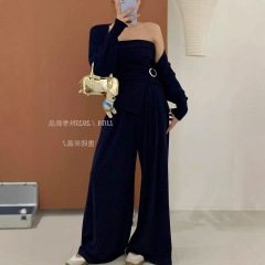 韩版气质软糯披肩针织开衫女秋季纯欲风显瘦短款外搭罩衫三件套装