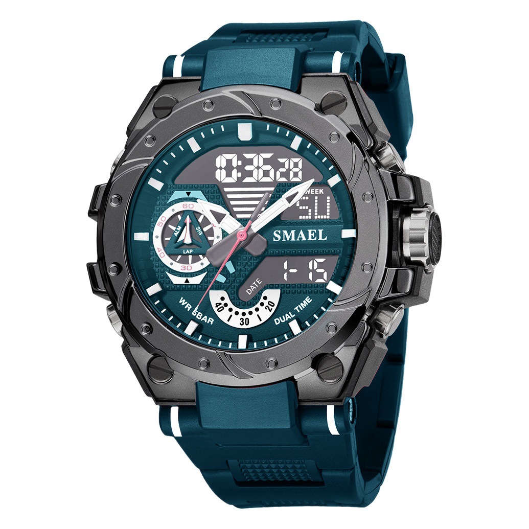 Reloj digital SMAEL 8060 para hombre, deportivo, multifuncional, de aleación, con esfera grande.