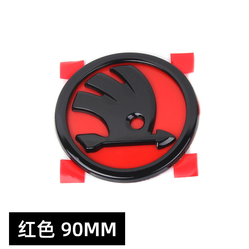 90MM 80MM Adecuado para Skoda Octavia Jingrui Etiqueta delantera y trasera Etiqueta de red media negra Etiqueta de cola ABS
