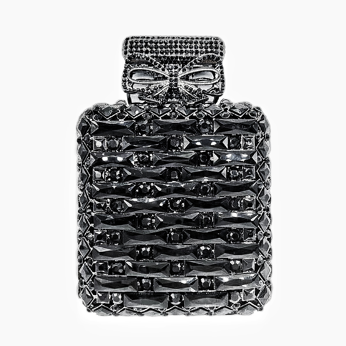 Transfronterizos nueva botella de perfume cuadrada con diamantes bolsas de cena europeas y americanas bolsas de mano de diamantes clutch nuevo oro blanco