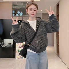 早秋美式连帽卫衣外套女款2025新款爆款秋季时尚洋气拉链开衫上衣