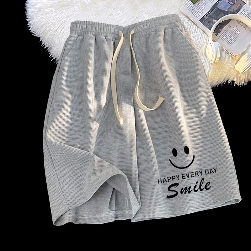 Venta directa de fábrica waffle pantalones cortos de hombre verano casual deportes sueltos quinto Pantalones casual ropa exterior pantalones a juego