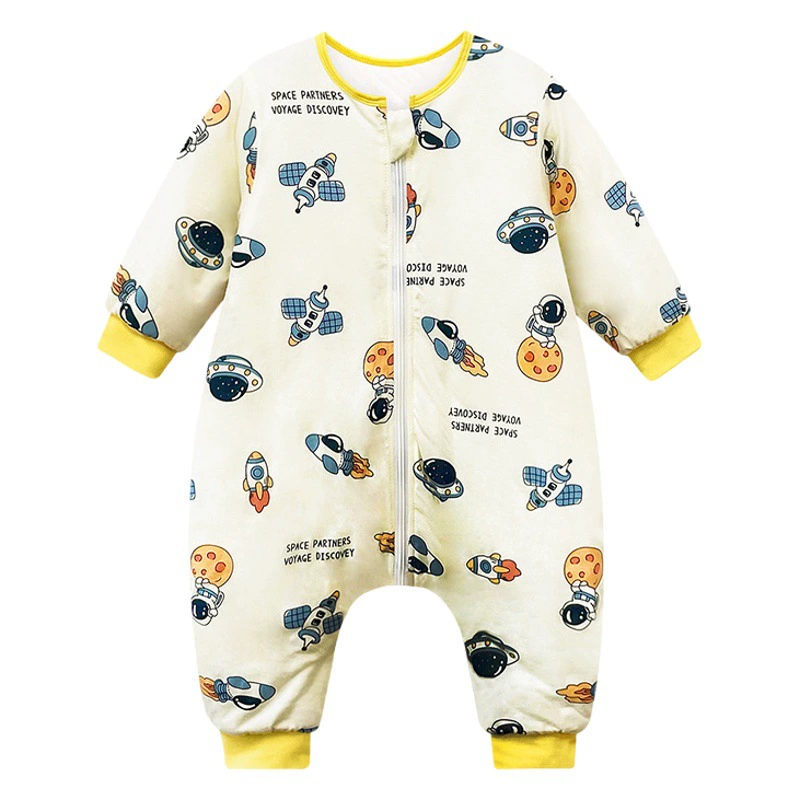 Детский спальный мешок, утепленный осенне-зимний одеяло-кокон для новорожденных, универсальный для всех сезонов, с раздельными ножками, весенне-осенний стиль.