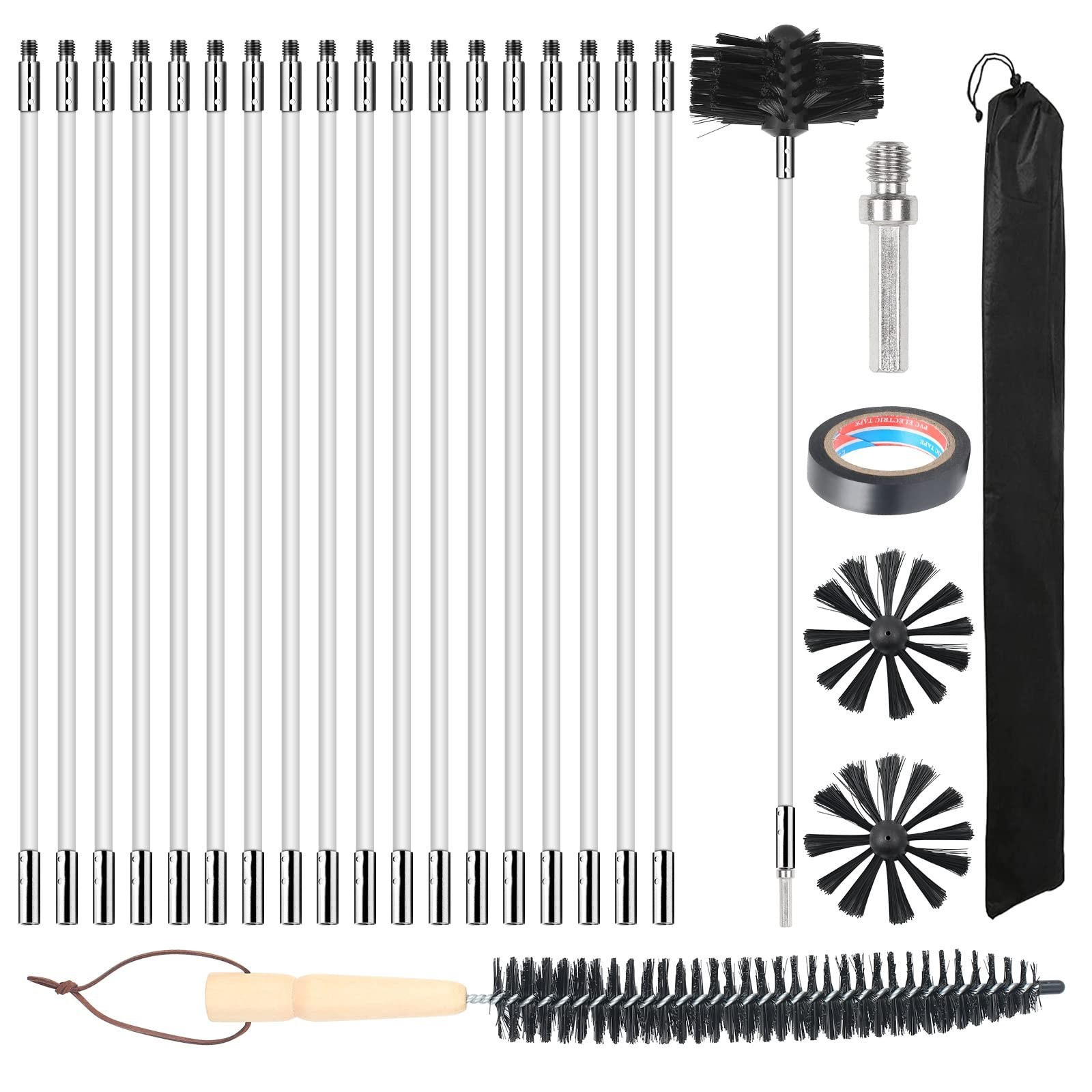 Cepillo de limpieza de chimenea POM para extractor y caldera, flexible, al por mayor image 8