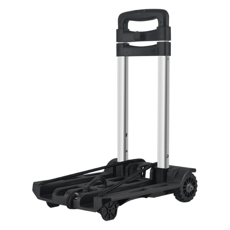 Aluminum Alloy Folding Trolley, Portable Hand-Pulled Cart, Shopping Cart, Luggage Cart, Small Trailer, Hand-Pushed Cart, Trolley with Pull Rod