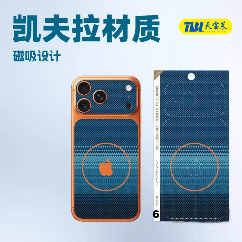Tbl Is Suitable for iPhone 17 Pro Max Back Lens Film with Carbon Fiber Pattern, Apple 17 Kevlar Magnetic Ring Color