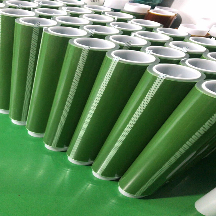 厂家直 接生产销售低噪音草绿硅胶带 PET高温胶带 耐 磨PET高温胶