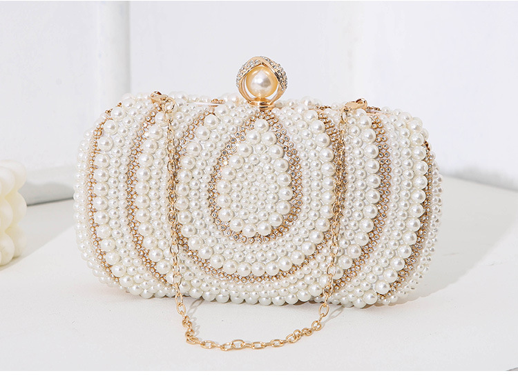 White Black Polyester Water Droplets Square Evening Bags display picture 3