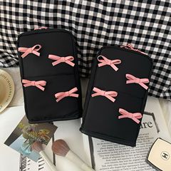 Ins風デザイン化粧バッグ女性かわいい蝶ネクタイ収納ペンホルダー大容量スキンケア品寮洗面バッグ