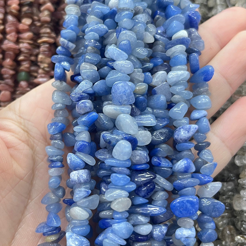 Natural blue aventurine strand, approximately 80cm