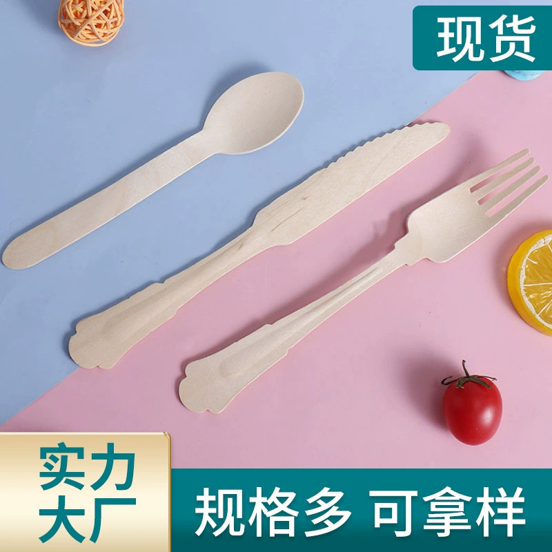 Одноразовый деревянный нож и вилка ложка мороженого салатная Вилка торт десертная ложка производители деревянной посуды