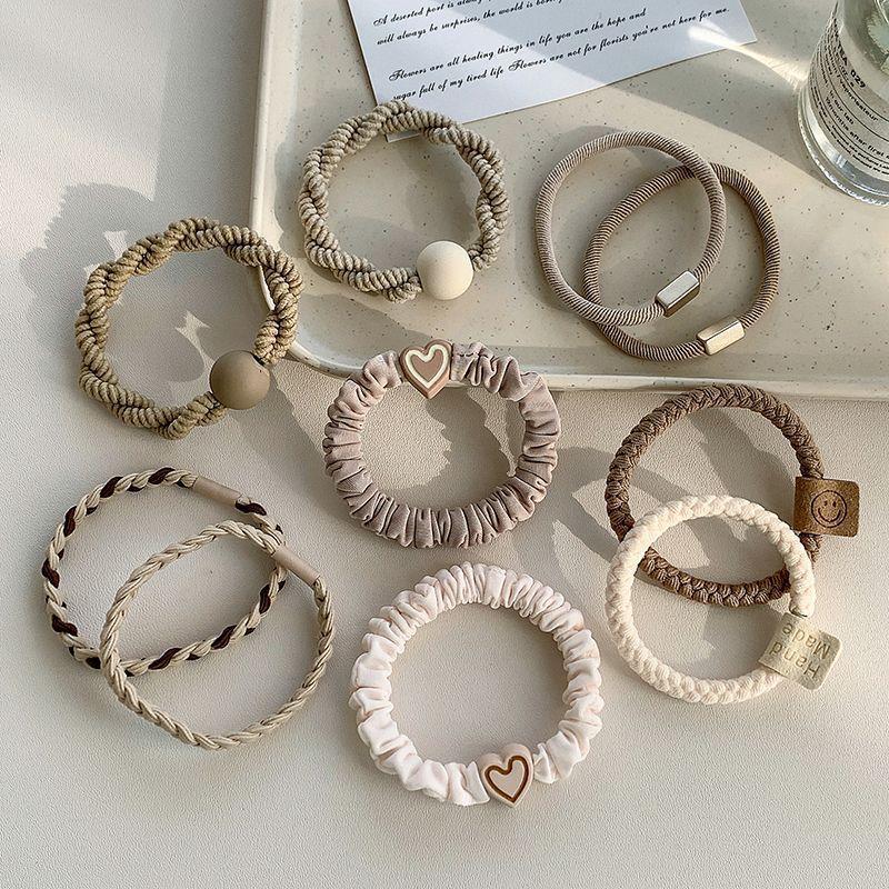 Simple elegante diadema alta banda de goma elástica duradera para el cabello de las niñas cuerda de lazo alta Cola de Caballo banda para el cabello cubierta de cuero tocado