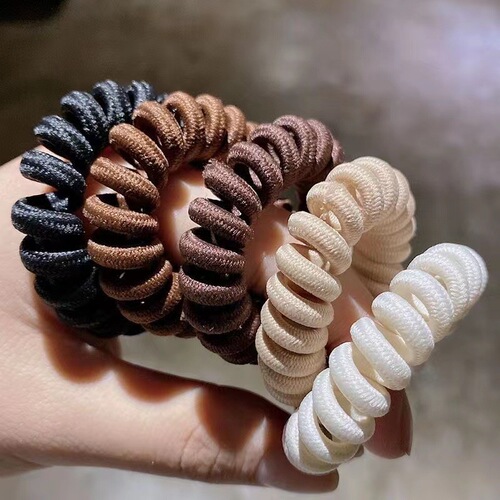 Korean style milk coffee color phone cord hair band high elasticity seamless headband women's hair band fashion ponytail hair band headwear