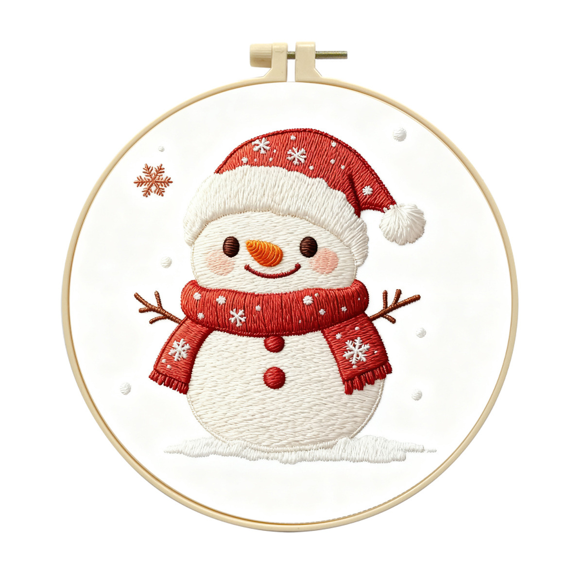 Nuevo bordado transfronterizo Navidad muñeco de nieve encantador dibujos animados principiantes paquete de material de bordado al por mayor