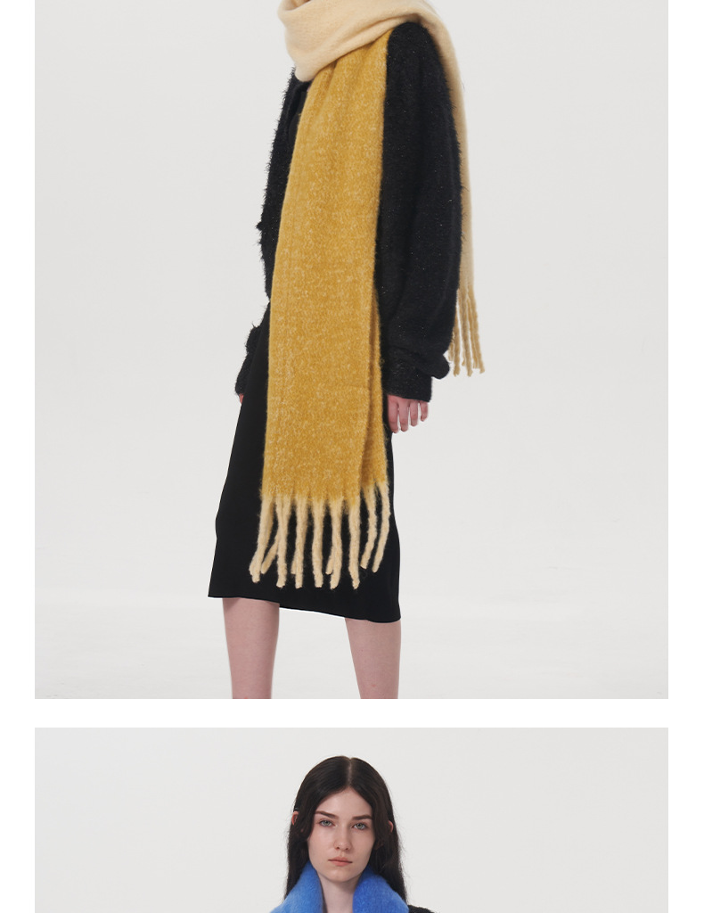 Nuova sciarpa in cashmere imitazione calda a due colori per autunno e inverno, sciarpa in mohair morbido e caldo spesso da donna_voghion.com