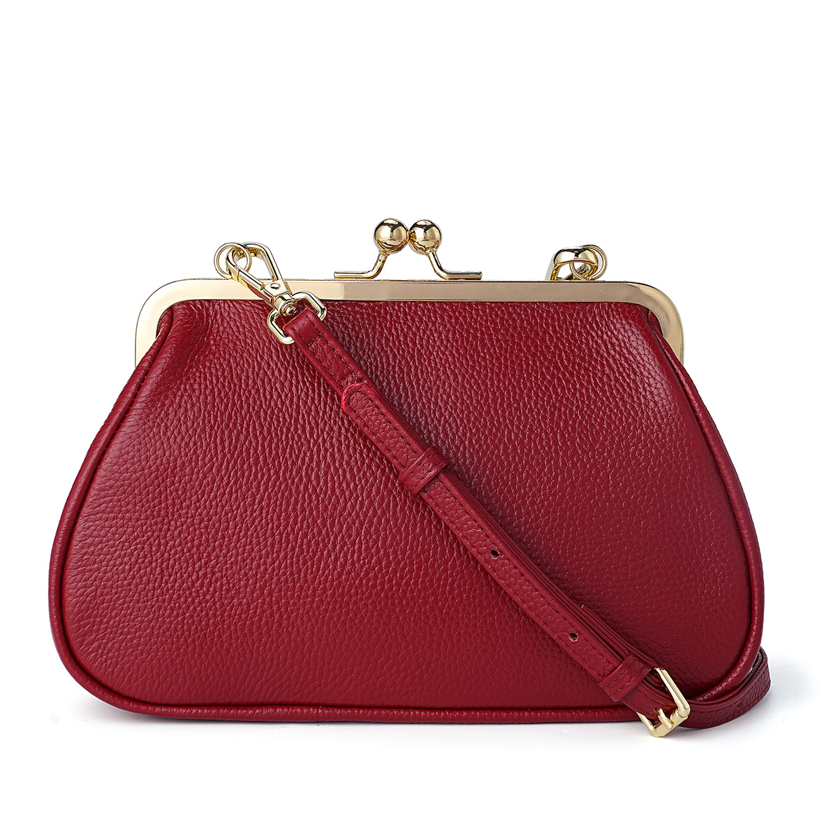 新款女士腋下包小众法棍个性口金包单肩斜挎包气质复古真皮女包包 - Thumbnail 7