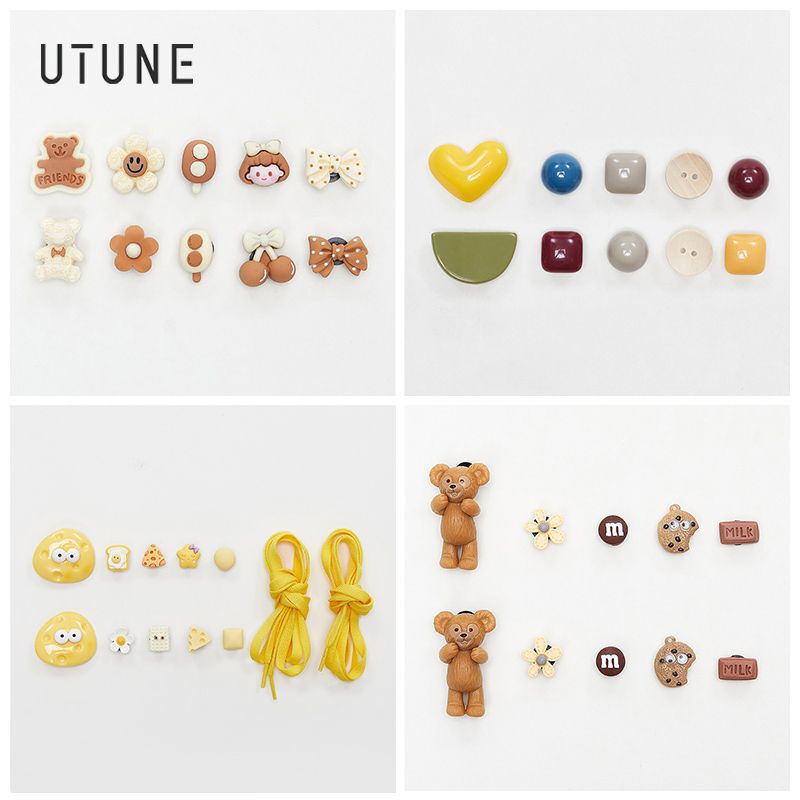 UT Hole Shoes Diy Accessories Buats Lightyear Shoe Flower 2024 Summer New Cute Snap Accessories Bow