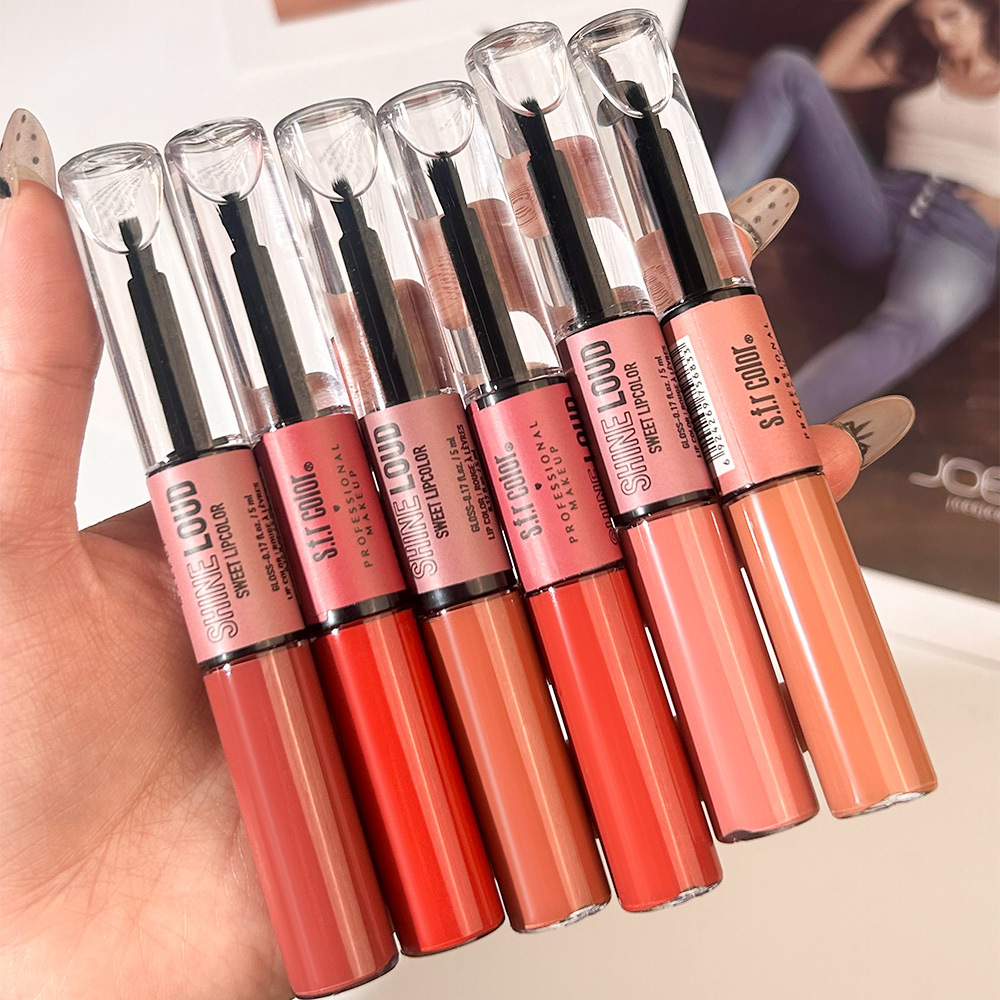s.f.r color transfronterizo 6 colores de agua doble esmalte labial impermeable impermeable lápiz labial impermeable impermeable image 4