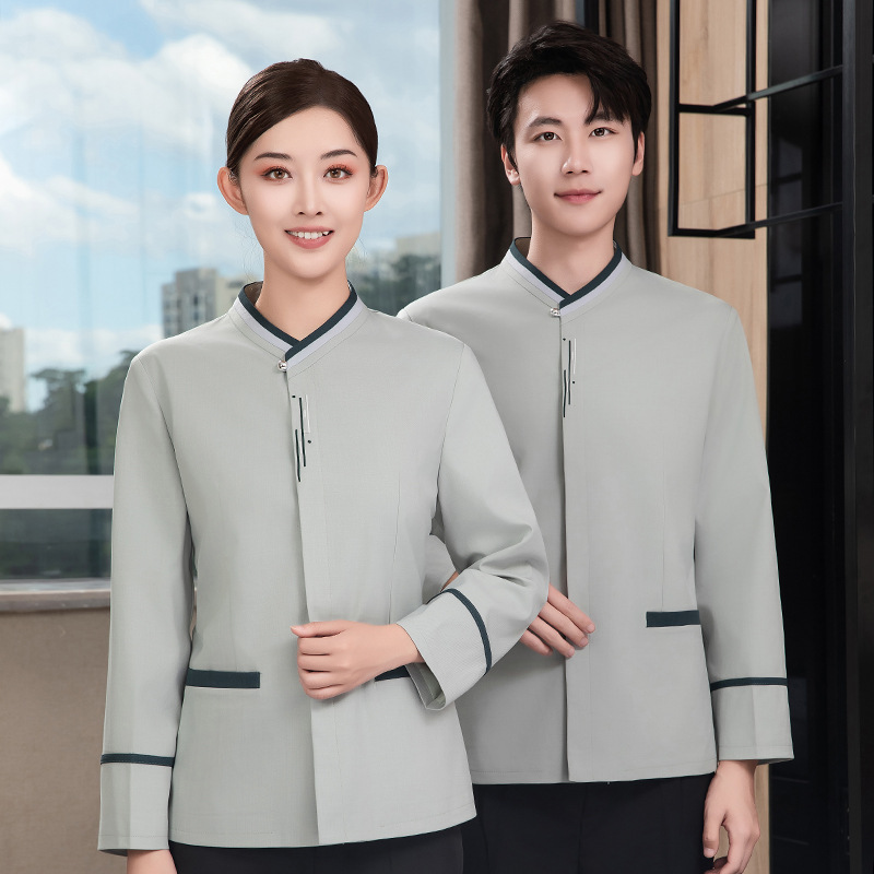 保洁工作服长袖女酒店客房宾馆清洁工阿姨秋冬装物业保洁服套装男