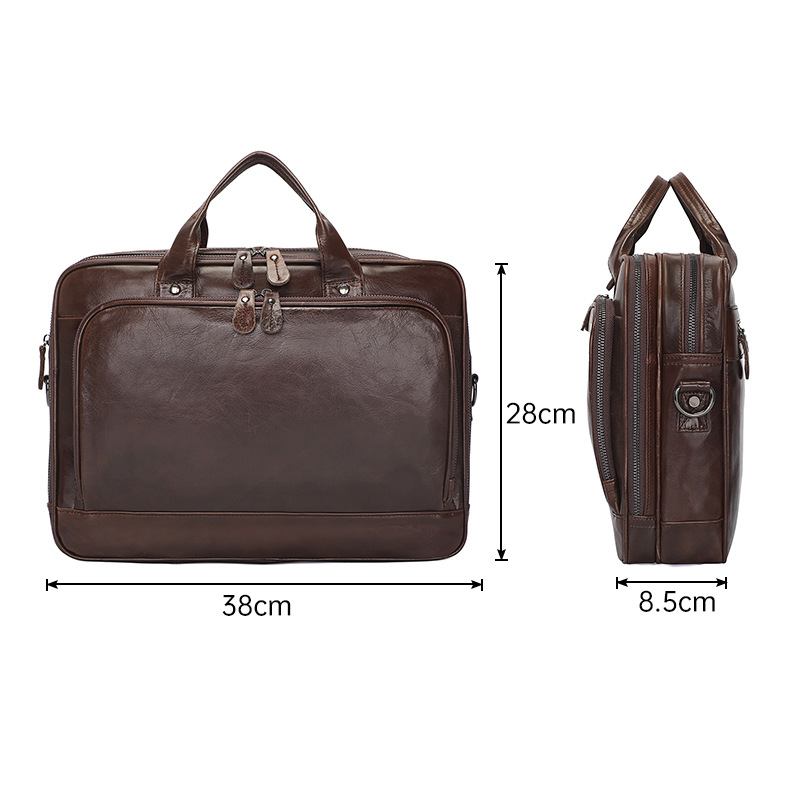 Jiameda Aktentasche aus echtem Leder für Herren, Business-Aktentasche aus Rindsleder, Handtasche, Computertasche mit großer Kapazität_voghion.com