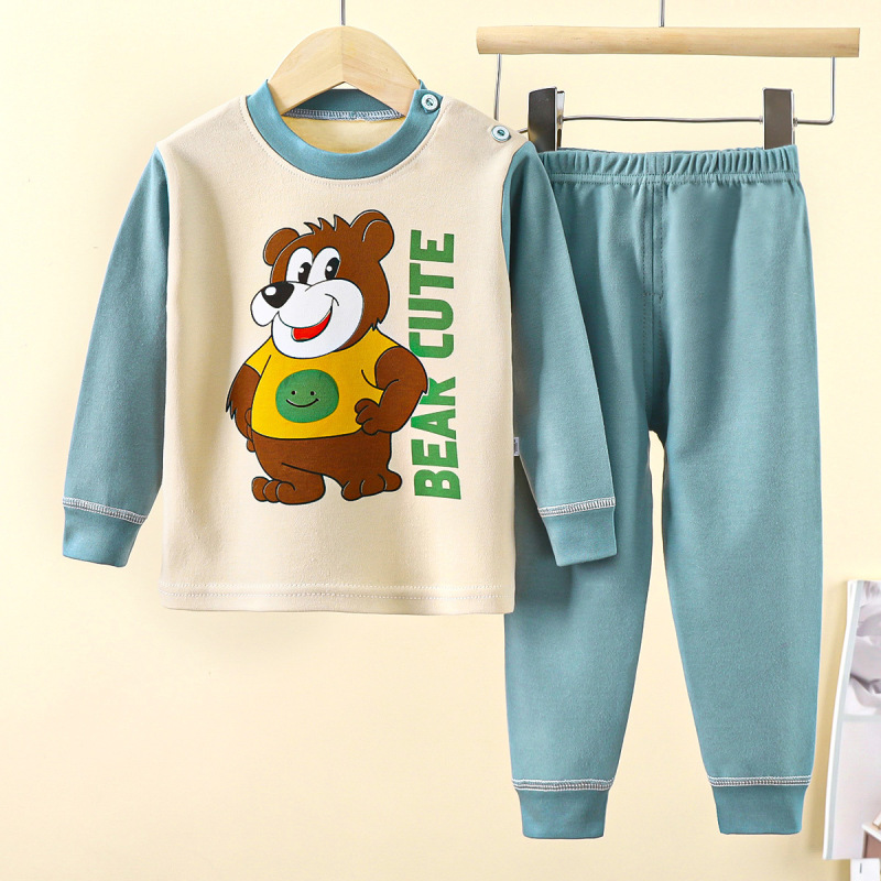 子供用下着セット 純綿 男の子 秋用パジャマ 女の子 秋服 秋パンツ ホームウェア 子供服 卸売 漫画柄|undefined