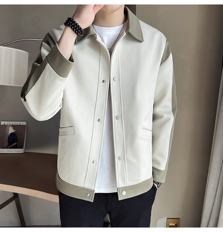 Color Block Blazer For Men Stylish Casual Autumn Jacket_voghion.com