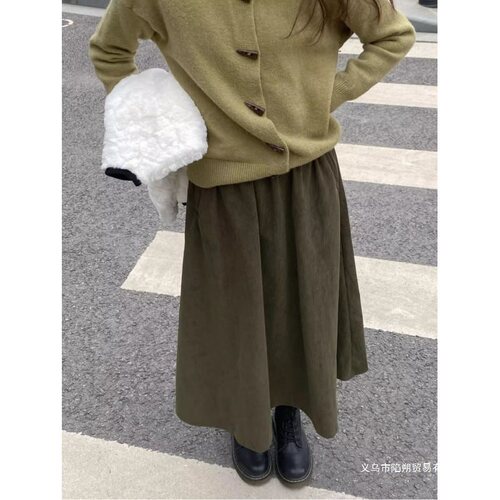 Vintage versatile new semi-slip women's high-waisted loose fall winter design work semi-slip dress