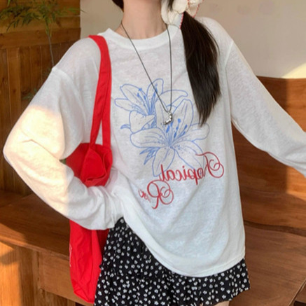 Korean Style Tulle Long-sleeved Sunscreen Blouse T-shirt Women's 2025 New Summer Lazy Thin Loose Mid-length Top Korean Style Tulle Long-sleeved Sunscreen Blouse T-shirt Women's 2025 New Summer Lazy Thin Loose Mid-length Top
