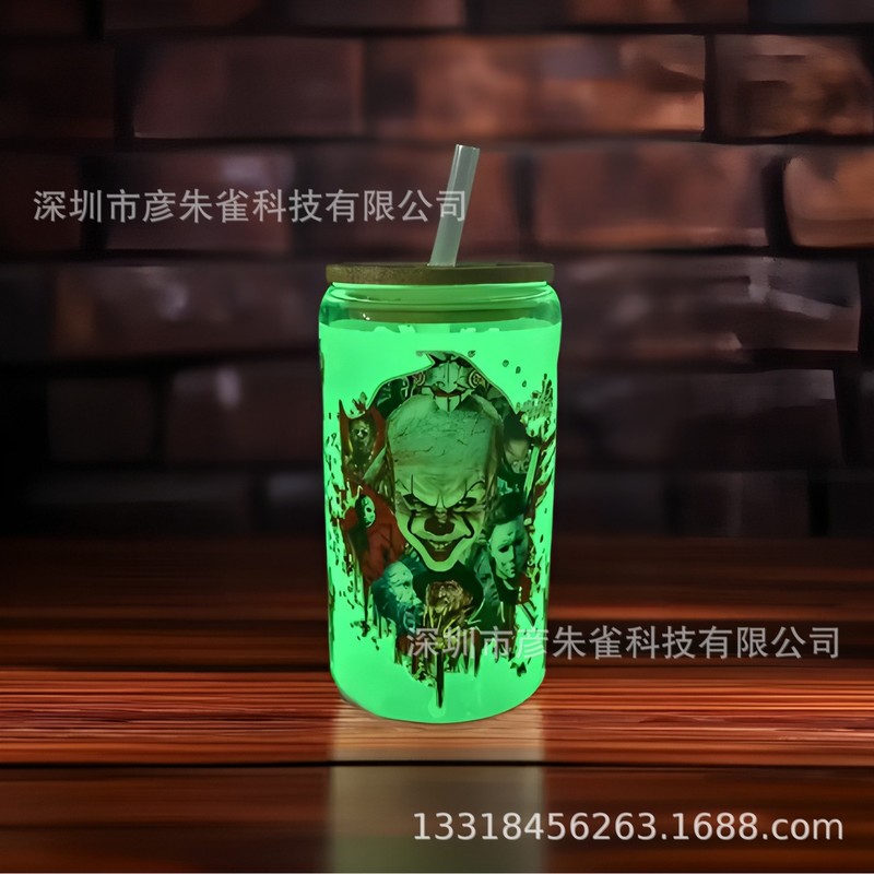 万圣夜光杯贴 UV转印贴水晶标 16oz 发光贴纸源头厂家 跨境专供|undefined