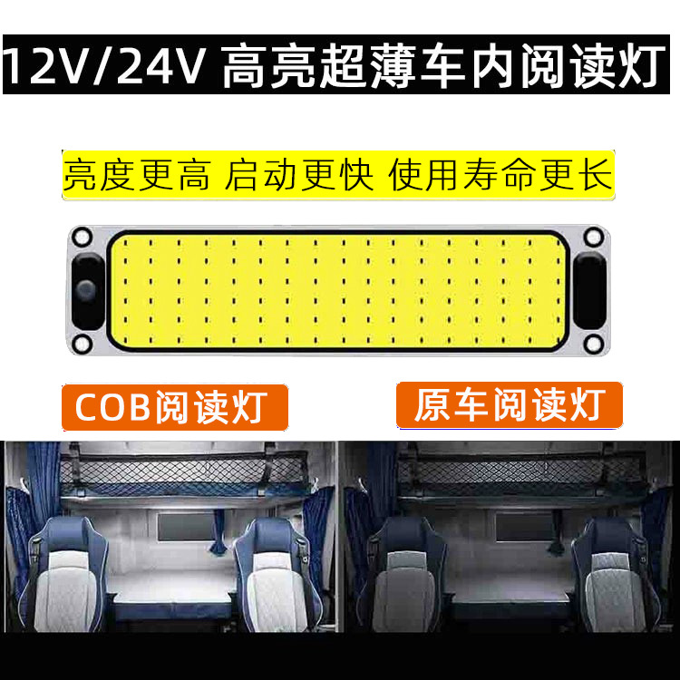 Ultra -thin car compartment indoor light 12v24 volt high -light COB cars' internal light car reading light carriage light 2
