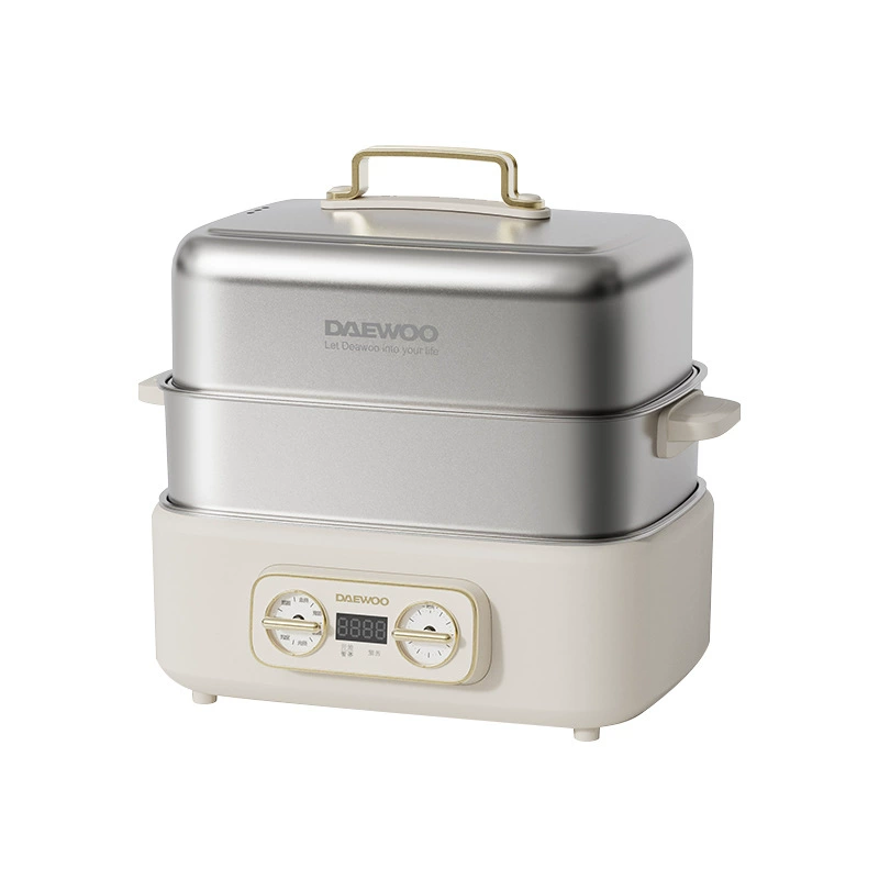 Stainless steel electric steamer double layer 18 liter household multi-function pot reservation steaming and stewing