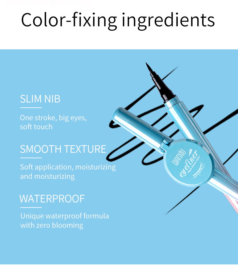 QIANXIU's best-selling liquid eyeliner from Europe and America is waterproof, sweat-proof and non-smudge. It dries quickly and forms black eyeliner in one stroke undefined