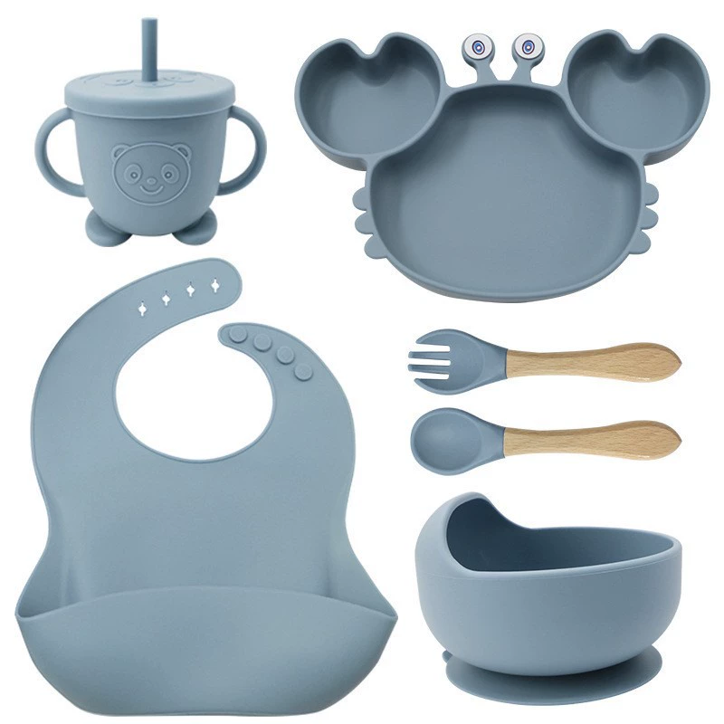 Children's silicone tableware, set, cartoon food silicone, dinner plate