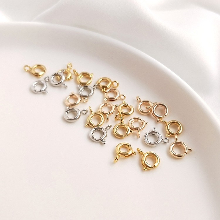 保色弹簧扣5mm 5.5mm 6mm 7mm项链手链收尾龙虾连接扣diy手工材料